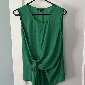 Kelly green blouse with tie front